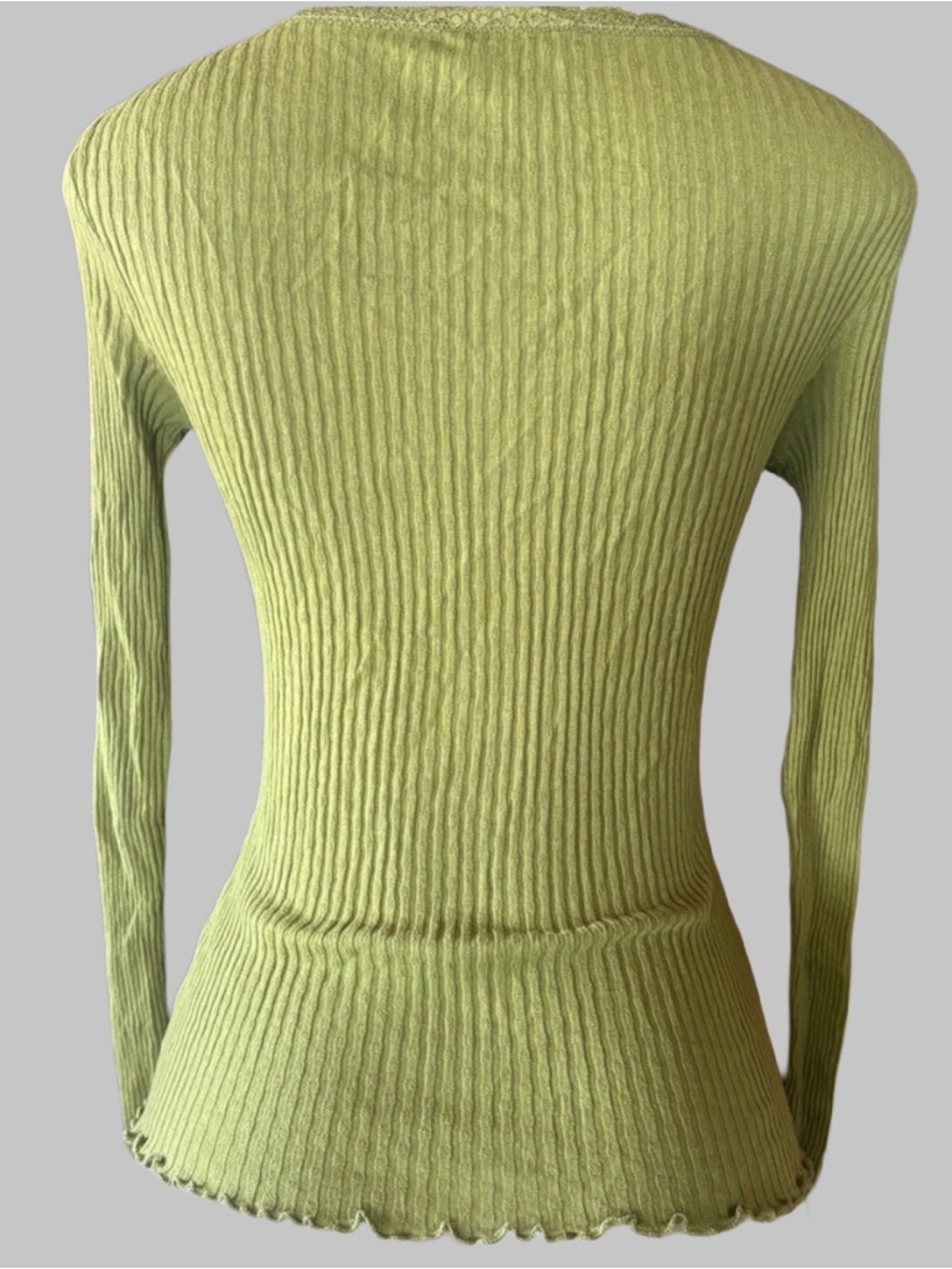 Vintage Talbots Green Ribbed Top - Picture 2 of 5